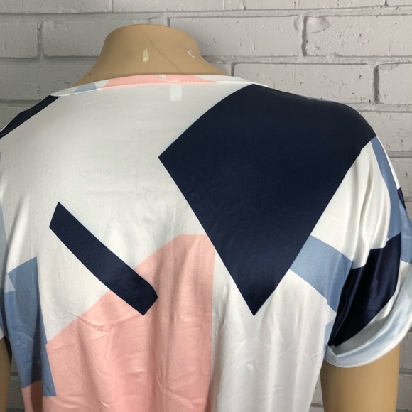 🦄Poptem V-Neck Geometric Pattern BeltedMidi Dress - Picture 6 of 8